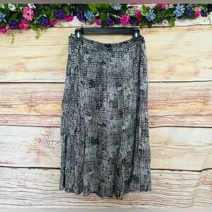Norton McNaughton Women’s Petites Vintage Black & White Printed Midi Skirt 12P